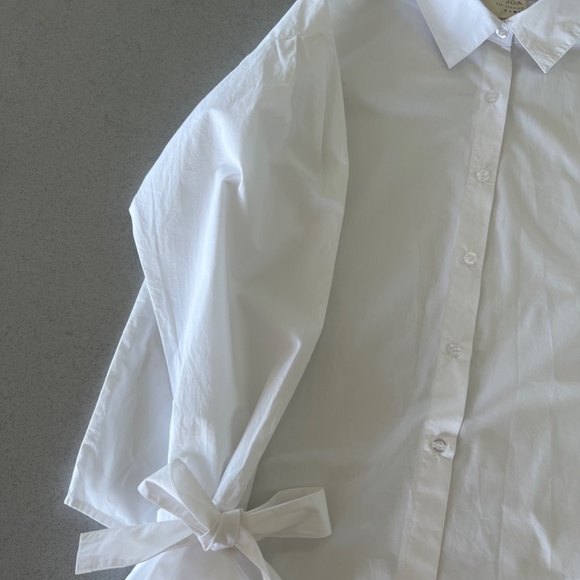 JOA Ruffle cuff Button Down Shirts White size M - Picture 7 of 8